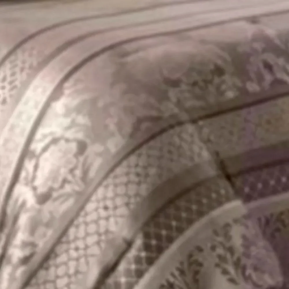 Floral Jacquard Modern Metallic Silver Shimmer Grey Comforter - Size King